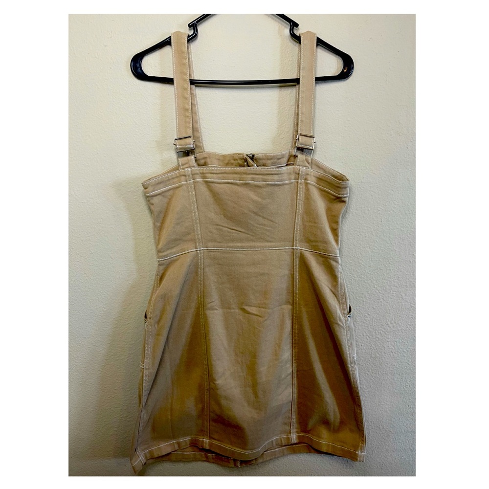 Beige Overall Dress - Picture 2 of 3